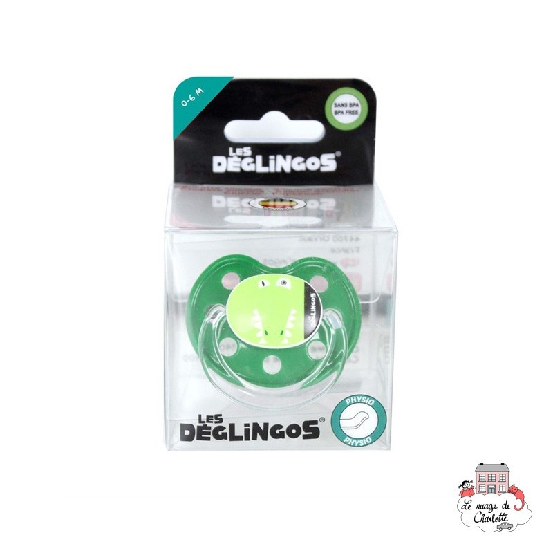 Sucette silicone Aligatos l'alligator - T1 (0-6 mois) - DEG-60124 - Les Déglingos - Biberons et tétines - Le Nuage de Charlotte