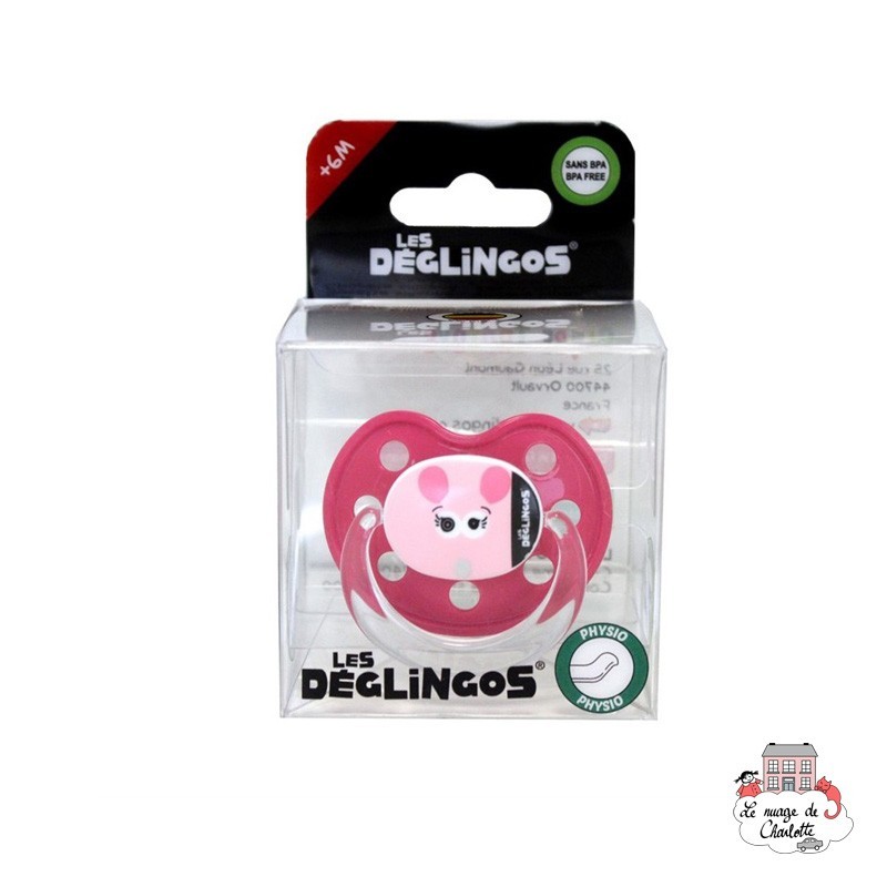 Sucette silicone Coquelicos la souris - DEG-60123 - Les Déglingos - Biberons et accessoires - Le Nuage de Charlotte