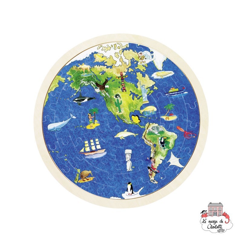 Puzzle Globe Terrestre - GOK-57666 - Goki - Puzzle en bois - Le Nuage de Charlotte