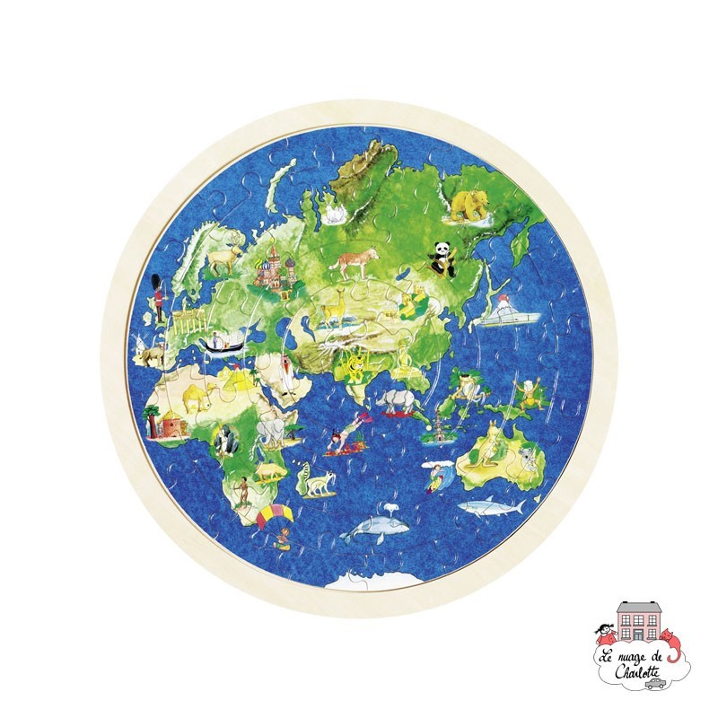 Puzzle Globe Terrestre - GOK-57666 - Goki - Puzzle en bois - Le Nuage de Charlotte