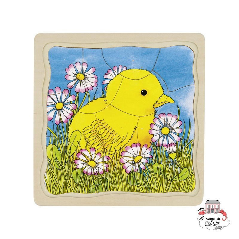 Puzzle à couches La poule - GOK-57521 - Goki - Puzzle en bois - Le Nuage de Charlotte