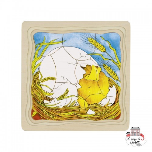 Puzzle à couches La poule - GOK-57521 - Goki - Puzzle en bois - Le Nuage de Charlotte