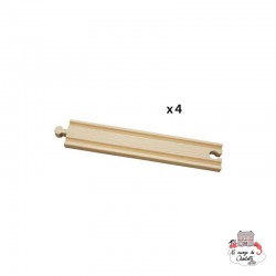 Rails droits longs - BRI-33341 - Brio - Petits trains en bois - Le Nuage de Charlotte