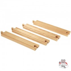 Rails droits longs - BRI-33341 - Brio - Petits trains en bois - Le Nuage de Charlotte