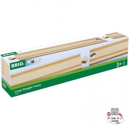 Rails droits longs - BRI-33341 - Brio - Petits trains en bois - Le Nuage de Charlotte