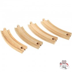 Grands rails courbes - BRI-33342 - Brio - Petits trains en bois - Le Nuage de Charlotte