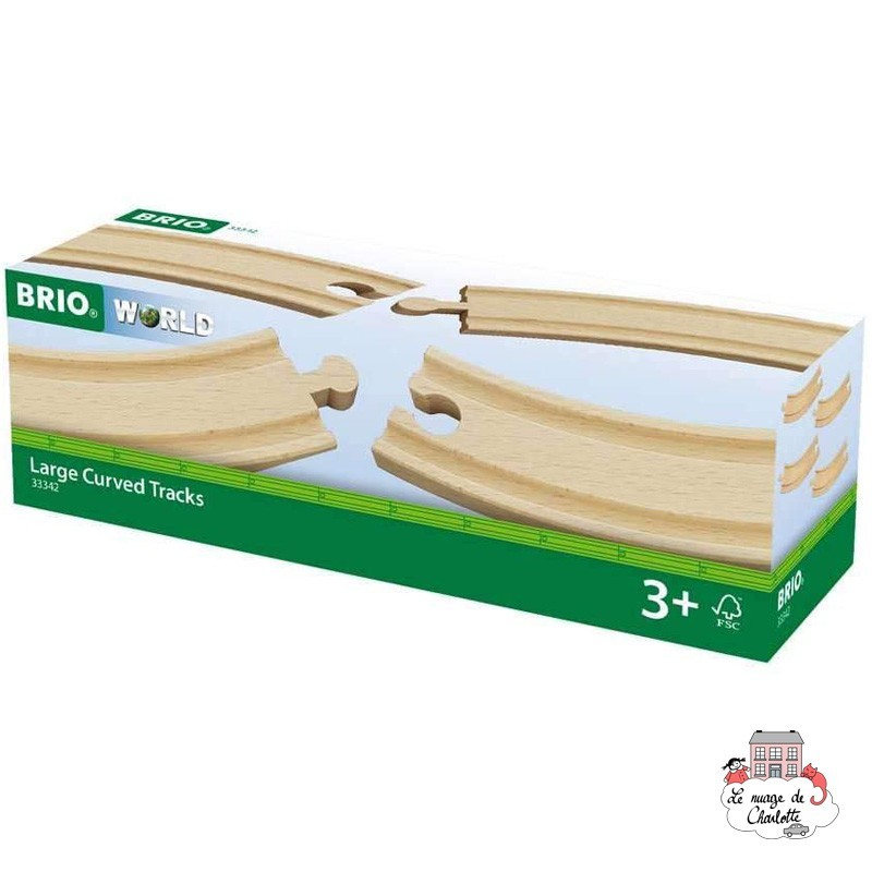 Grands rails courbes - BRI-33342 - Brio - Petits trains en bois - Le Nuage de Charlotte