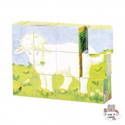 Puzzle de cubes, bébés animaux - GOK-8657872 - Goki - Puzzle en bois - Le Nuage de Charlotte