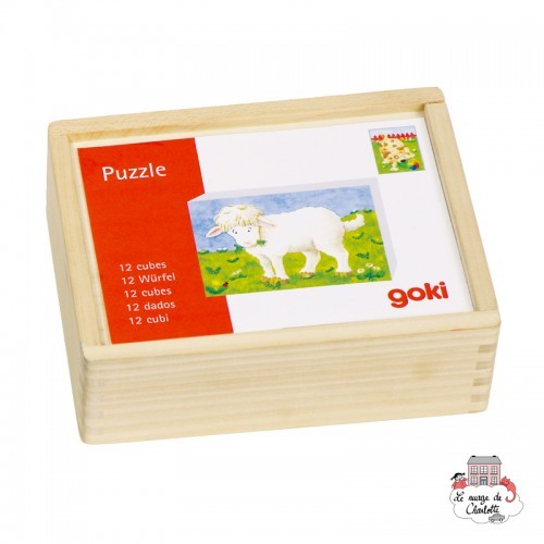 Puzzle de cubes, bébés animaux - GOK-8657872 - Goki - Puzzle en bois - Le Nuage de Charlotte