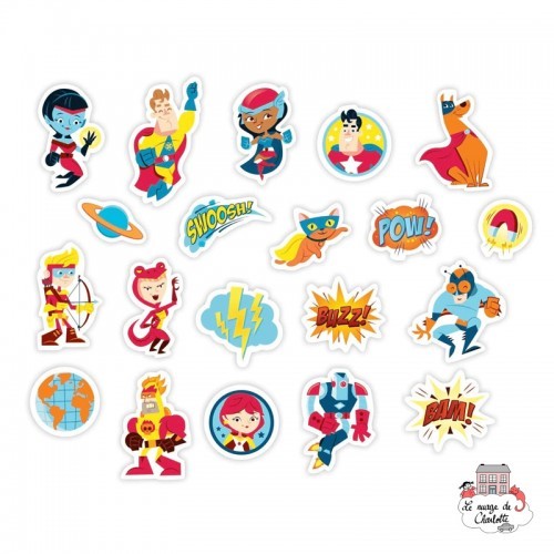 20 aimants Superhero - MUD-9780735345775 - Mudpuppy - Magnets - Le Nuage de Charlotte