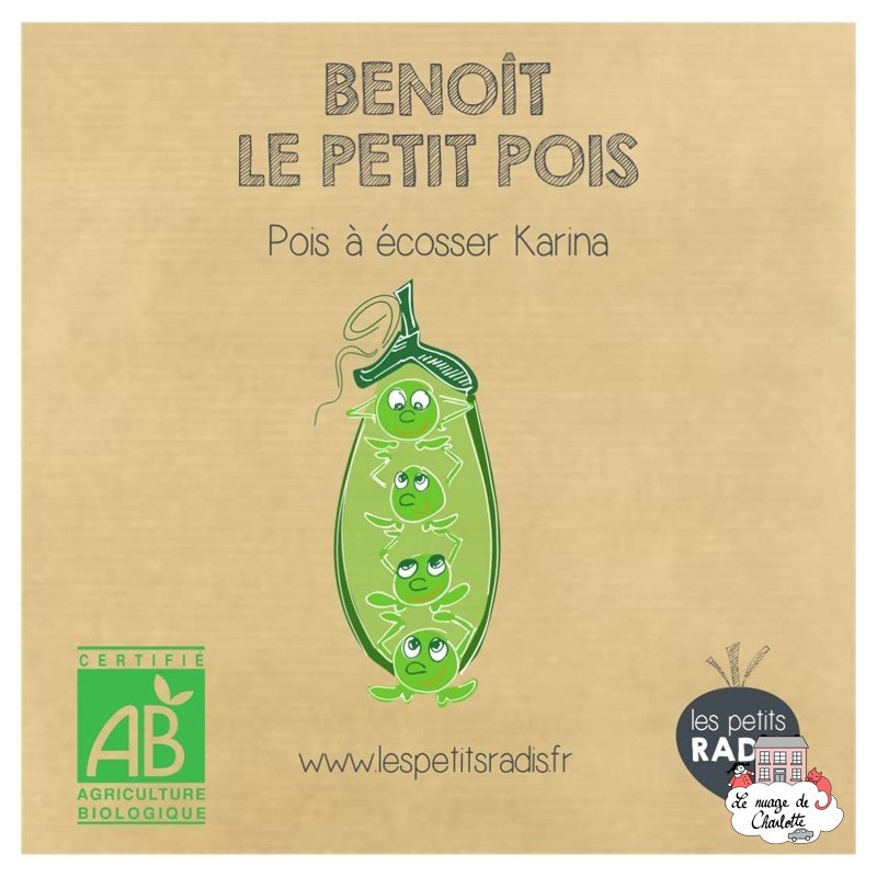 Mini organic seed kit of Benoît the little peas - LPR-G161 - Les Petits Radis - Nature and discoveries - Le Nuage de Charlotte