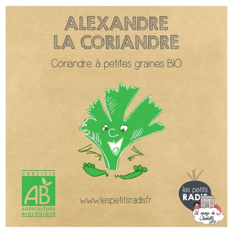 Mini kit de graines BIO d'Alexandre la coriandre - LPR-G071 - Les Petits Radis - Nature et découvertes - Le Nuage de Charlotte