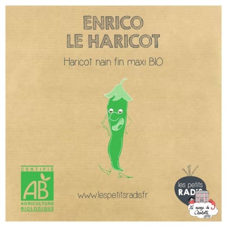 Mini organic seed kit of Enrico the bean - LPR-G091 - Les Petits Radis - Nature and discoveries - Le Nuage de Charlotte