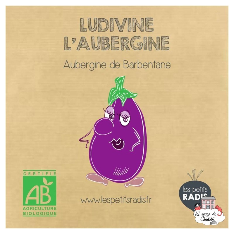 Mini kit de graines BIO de Ludivine l'aubergine - LPR-G211 - Les Petits Radis - Nature et découvertes - Le Nuage de Charlotte