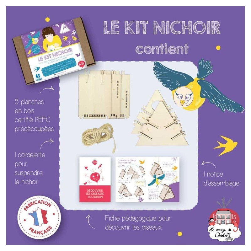 Birdhouse Kit - LPR-K004 - Les Petits Radis - Nature and discoveries - Le Nuage de Charlotte