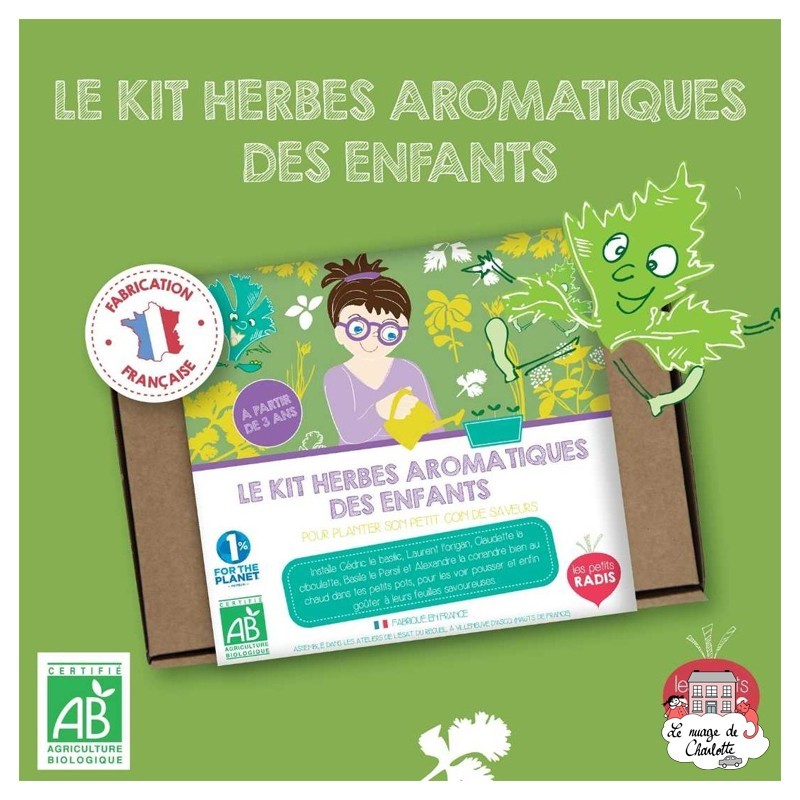 Kit aromatiques BIO des enfants - LPR-K006 - Les Petits Radis - Nature et découvertes - Le Nuage de Charlotte