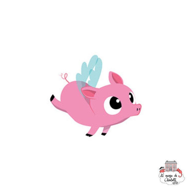 Sioou tatoo Lovely Flying pig (x5) - SIO-KC05 - Sioou - Temporary Tattoos - Le Nuage de Charlotte