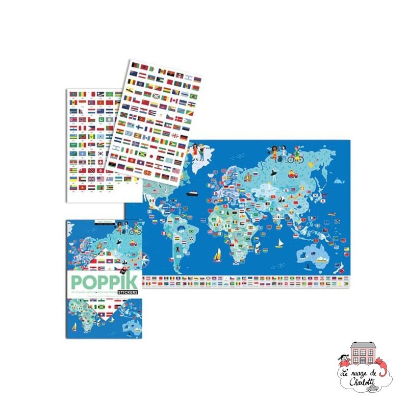 Discovery Stickers - Flags of the World - POP-DIS001 - Poppik - Stickers and gommettes - Le Nuage de Charlotte