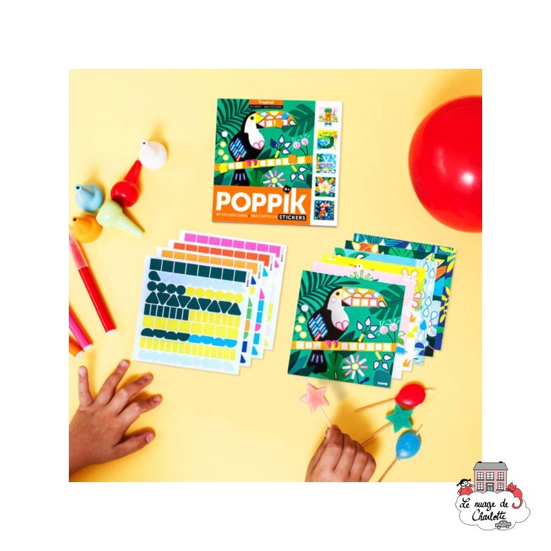 My Sticker Cards - Tropical - POP-TROPICAL - Poppik - Stickers and gommettes - Le Nuage de Charlotte