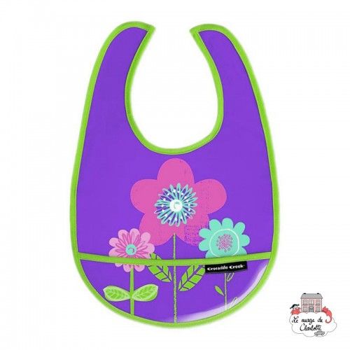 Bavoir Kid Bib - 3 fleurs - CCR-3210-7 - Crocodile Creek - Sets de table et bavoirs - Le Nuage de Charlotte