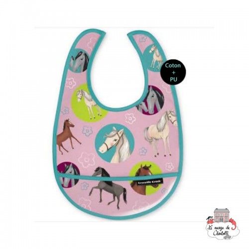 Bavoir Kid Bib - Chevaux - CCR-3211-3 - Crocodile Creek - Sets de table et bavoirs - Le Nuage de Charlotte