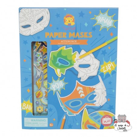 Paper Masks - Pack Action - TTE-6-0603 - Tiger Tribe - Atelier dessins et peintures - Le Nuage de Charlotte