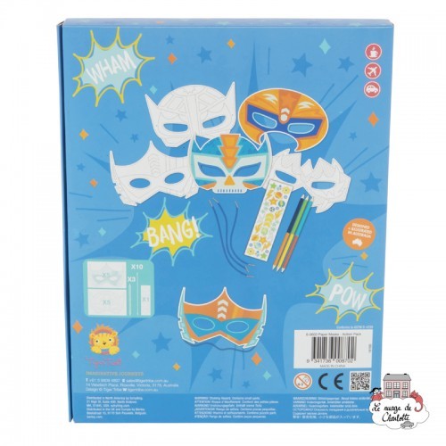 Paper Masks - Pack Action - TTE-6-0603 - Tiger Tribe - Atelier dessins et peintures - Le Nuage de Charlotte