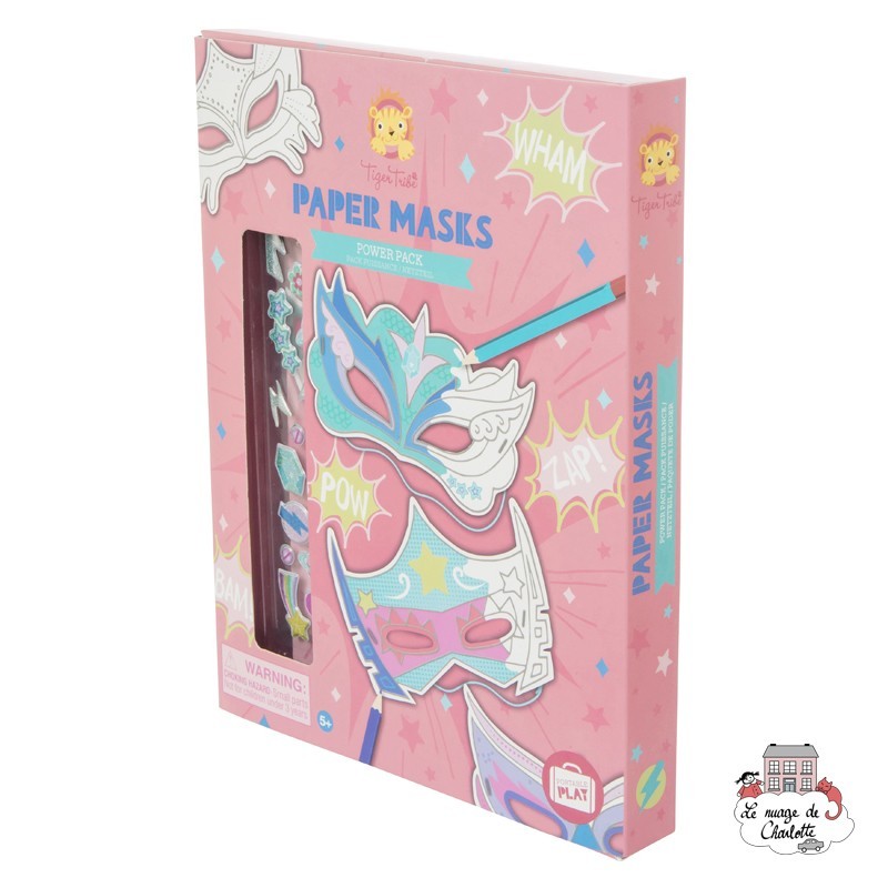 Paper Masks - Pack Puissance - TTE-6-0604 - Tiger Tribe - Atelier dessins et peintures - Le Nuage de Charlotte