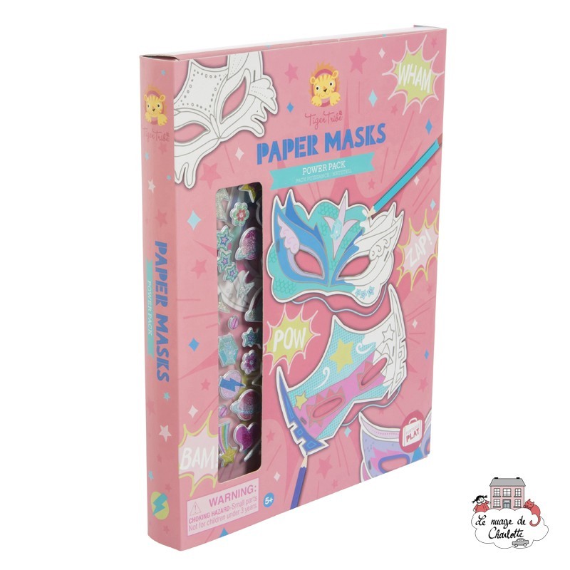 Paper Masks - Pack Puissance - TTE-6-0604 - Tiger Tribe - Atelier dessins et peintures - Le Nuage de Charlotte