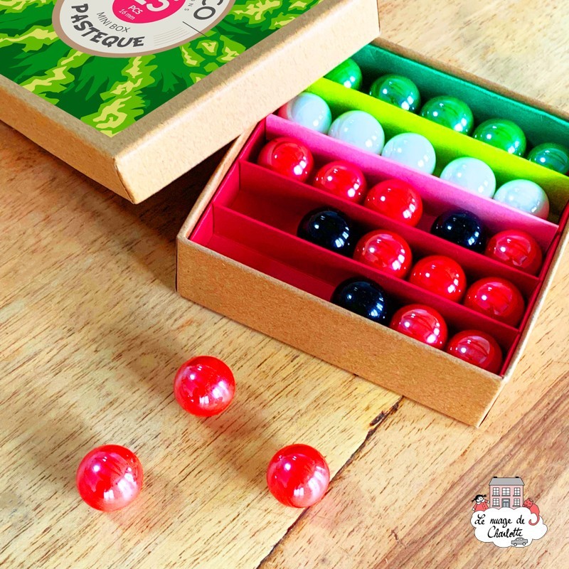 Marbles Box - Watermelon - Mini Box - B&C-MINIBOX-08 - Billes & Co. - Marble Games - Le Nuage de Charlotte