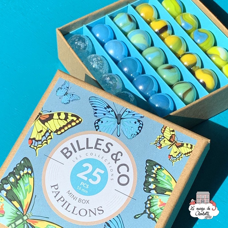 Marbles Box - Butterflies - Mini Box - B&C-MINIBOX-03 - Billes & Co. - Marble Games - Le Nuage de Charlotte