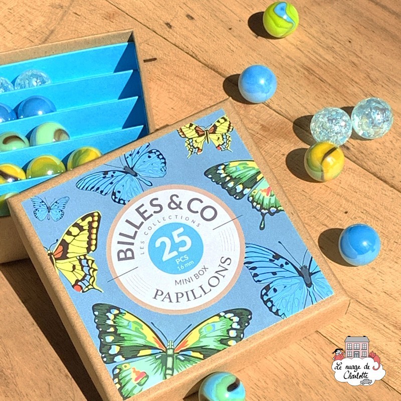 Marbles Box - Butterflies - Mini Box - B&C-MINIBOX-03 - Billes & Co. - Marble Games - Le Nuage de Charlotte