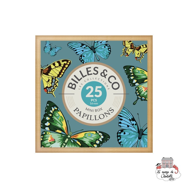 Marbles Box - Butterflies - Mini Box - B&C-MINIBOX-03 - Billes & Co. - Marble Games - Le Nuage de Charlotte