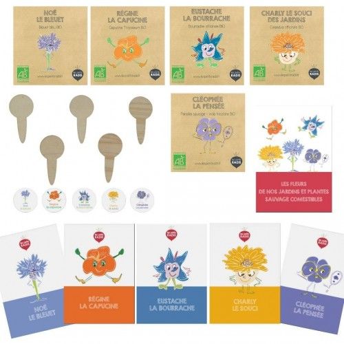 Kit fleurs comestibles des enfants - LPR-K007 - Les Petits Radis - Coffrets éducatifs - Le Nuage de Charlotte