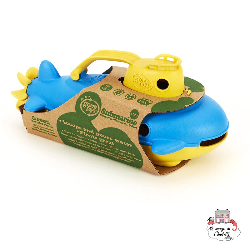 Green Toys Sous-marin - poignée jaune - GRT-SUBY1033 - Green Toys - Les bateaux - Le Nuage de Charlotte