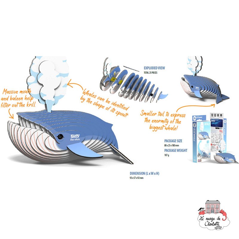 Eugy 066 - Baleine bleue - EUG-5313966 - dodoland - Maquettes en carton - Le Nuage de Charlotte