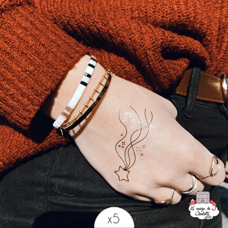 Shooting star (x5) - SIO-DVC10 - Sioou - Temporary Tattoos - Le Nuage de Charlotte