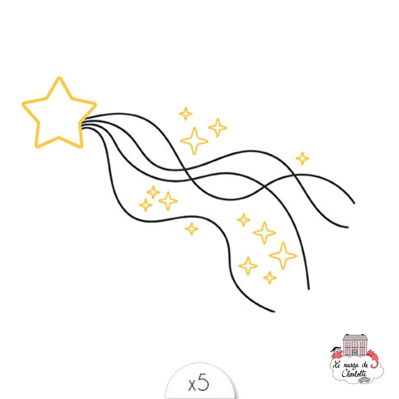 Shooting star (x5) - SIO-DVC10 - Sioou - Temporary Tattoos - Le Nuage de Charlotte