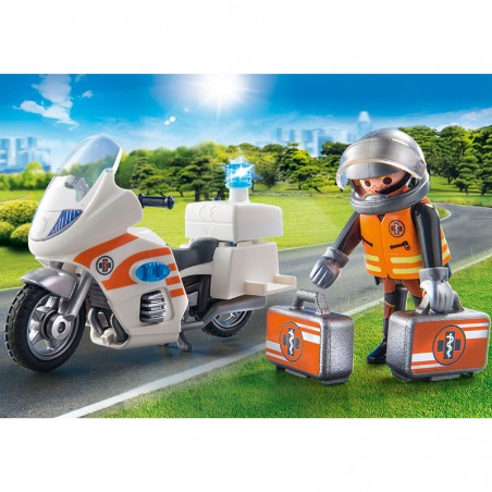 playmobil - Urgentiste et moto - PLA-70051 - Playmobil - Playmobil - Le Nuage de Charlotte