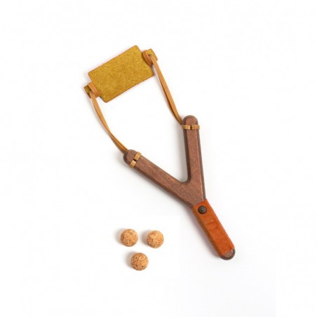 Slingshot Rustik Grip (+3 Cork Bullets) - brown - KMT-ST531F - Kàlid Medieval Toys - Disguises - Le Nuage de Charlotte