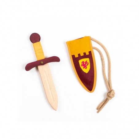 Burgundy Kamelot dagger with scabbard - KMT-ST406FD - Kàlid Medieval Toys - Disguises - Le Nuage de Charlotte