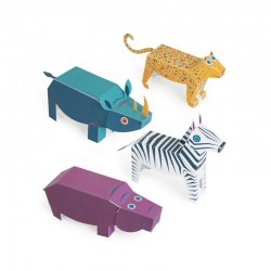 Savannah Animals Paper Toys - PUK-26258 - Pukaca - Maquettes en carton - Le Nuage de Charlotte