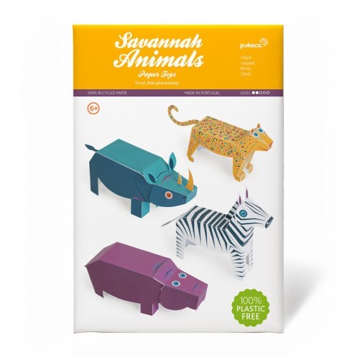 Savannah Animals Paper Toys - PUK-26258 - Pukaca - Maquettes en carton - Le Nuage de Charlotte