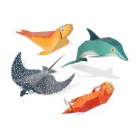 Jouets en papier animaux marins - PUK-26243 - Pukaca - Maquettes en carton - Le Nuage de Charlotte