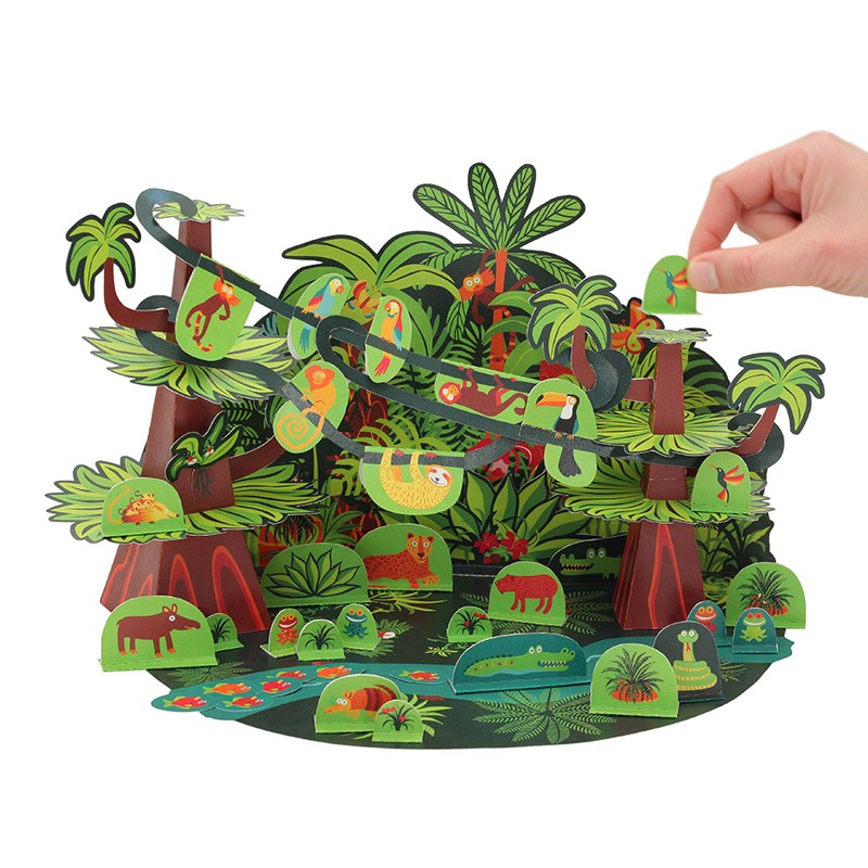 Jouet en papier forêt tropicale - PUK-28206 - Pukaca - Maquettes en carton - Le Nuage de Charlotte