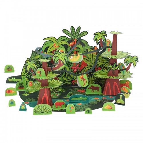 Jouet en papier forêt tropicale - PUK-28206 - Pukaca - Maquettes en carton - Le Nuage de Charlotte