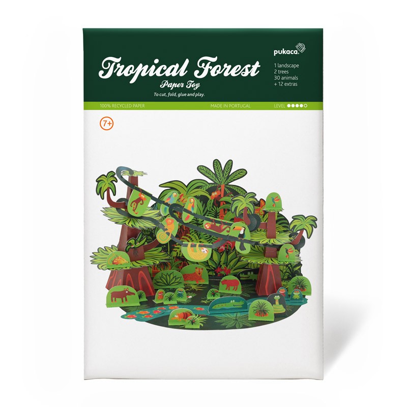 Jouet en papier forêt tropicale - PUK-28206 - Pukaca - Maquettes en carton - Le Nuage de Charlotte