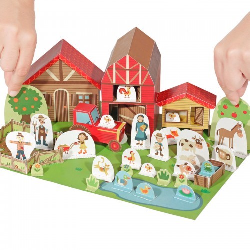 Le jouet en papier de la ferme - PUK-28203 - Pukaca - Maquettes en carton - Le Nuage de Charlotte