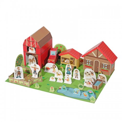 Le jouet en papier de la ferme - PUK-28203 - Pukaca - Maquettes en carton - Le Nuage de Charlotte