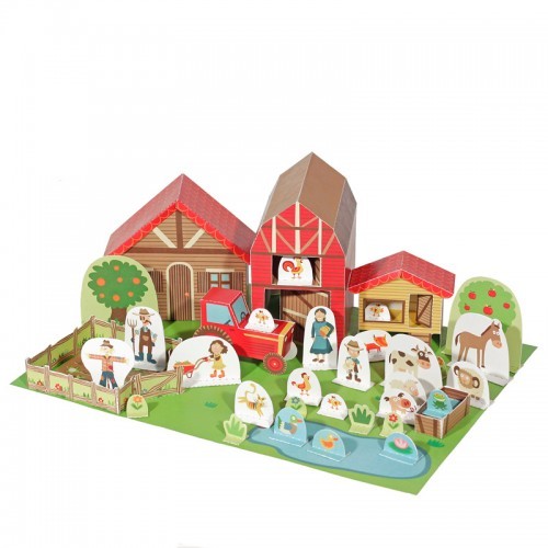 Le jouet en papier de la ferme - PUK-28203 - Pukaca - Maquettes en carton - Le Nuage de Charlotte